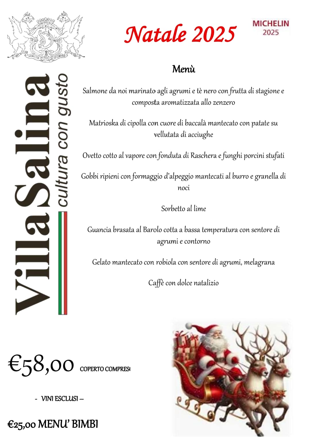 Menu La Locanda di Babbo Natale